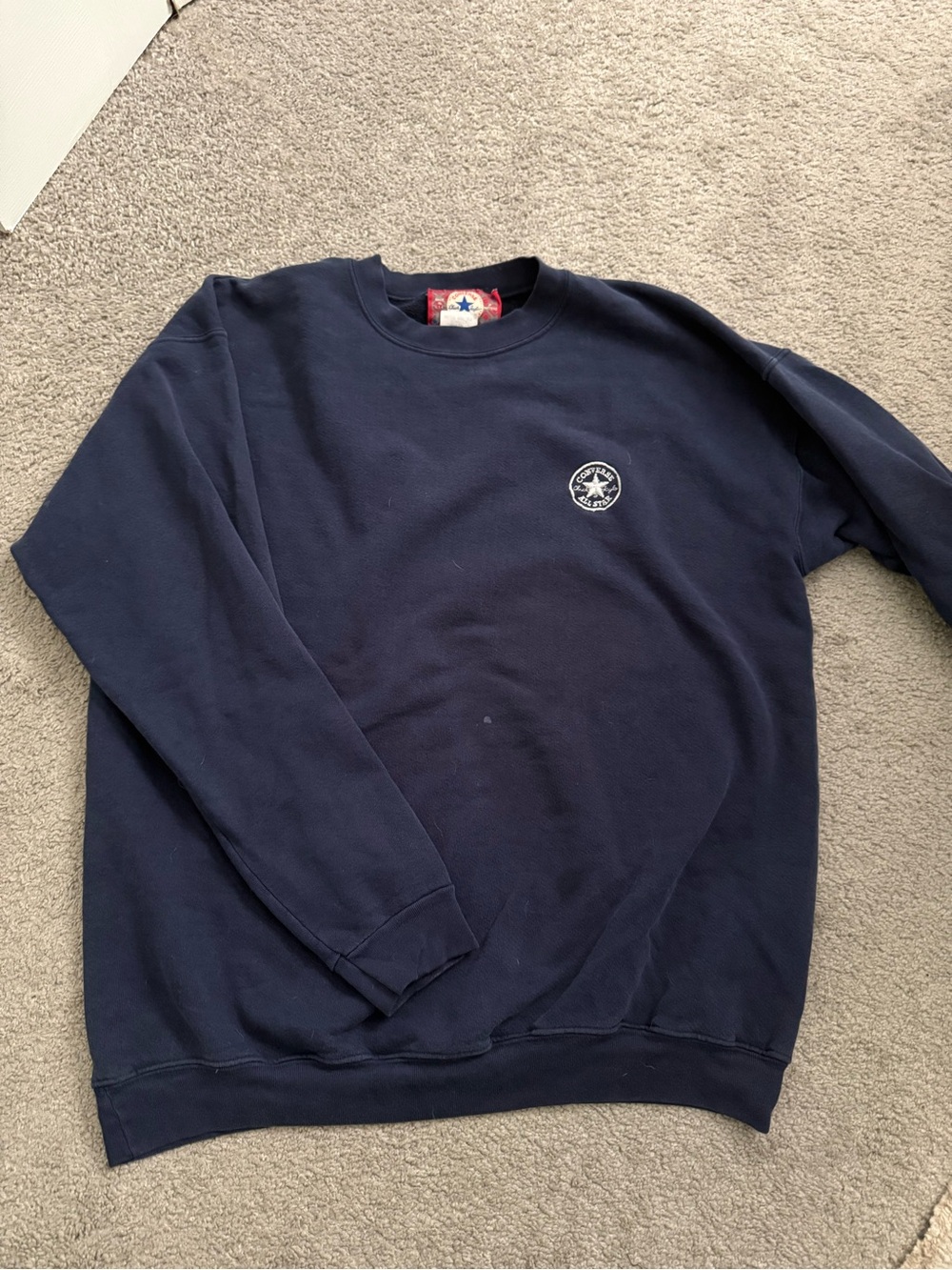 Converse Navy Crewneck Sweatshirt with Small Round Logo